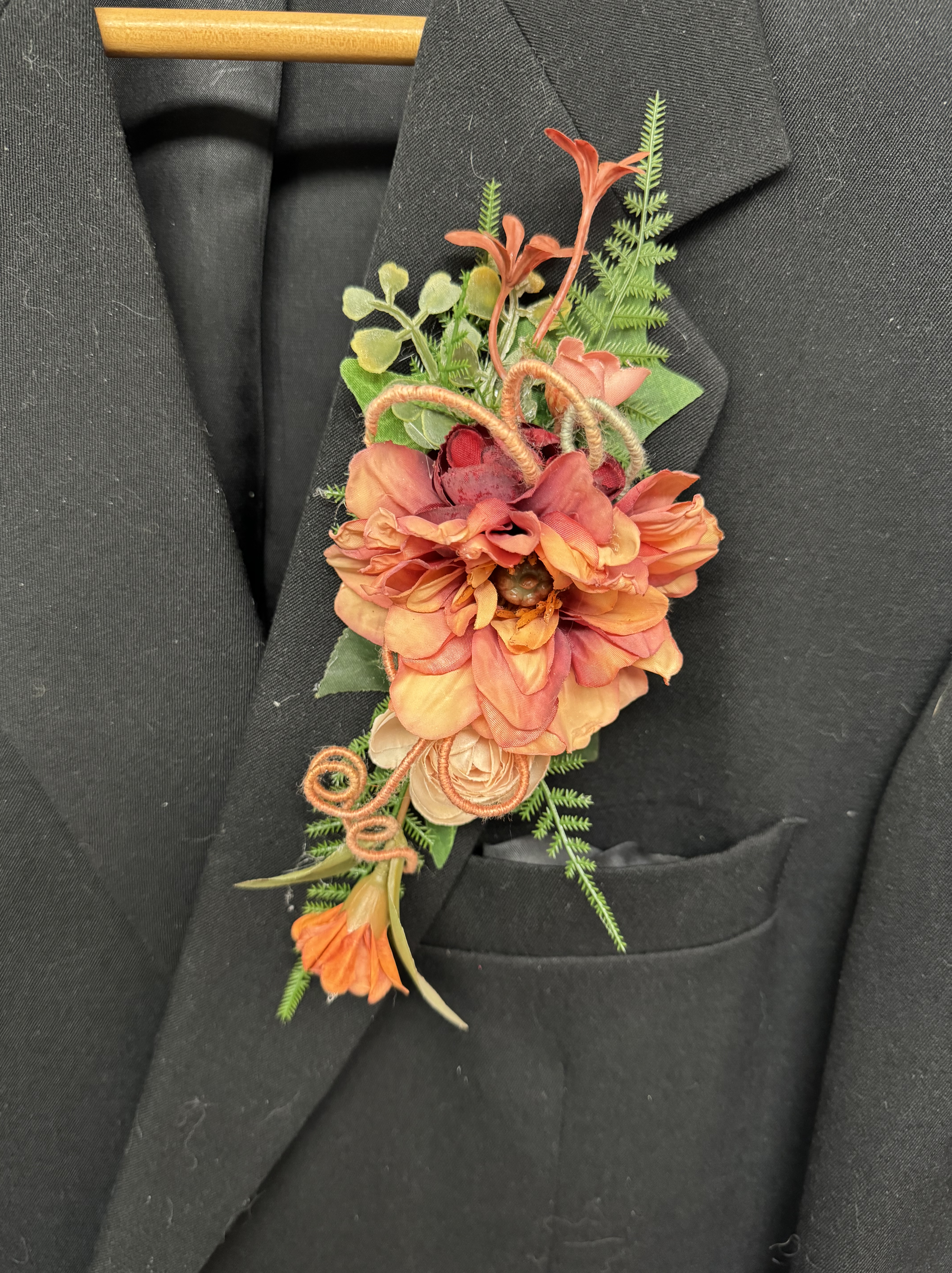 handcrafted faux flower wedding boutonnière 