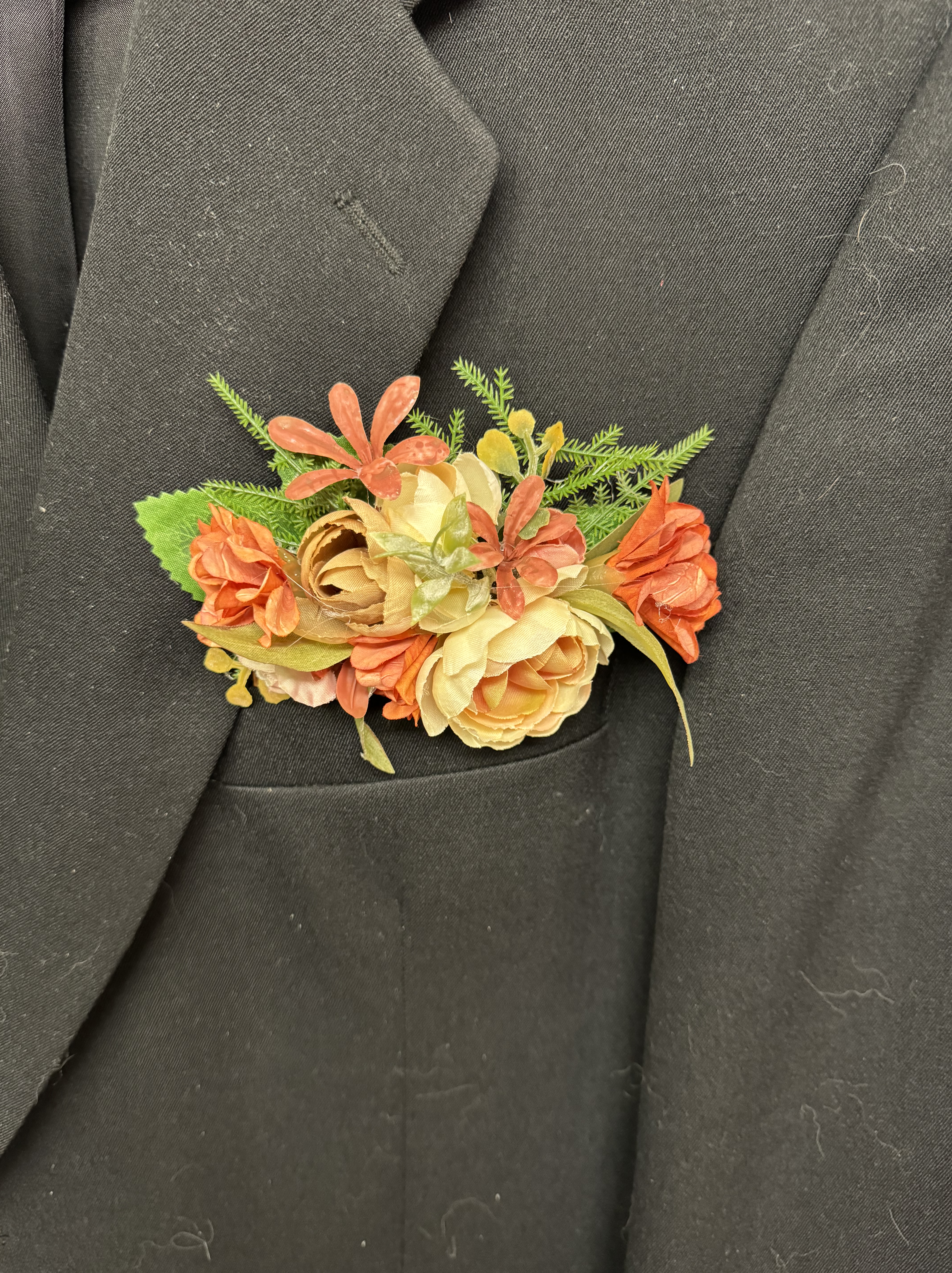 custom faux flower boutonniere for wedding