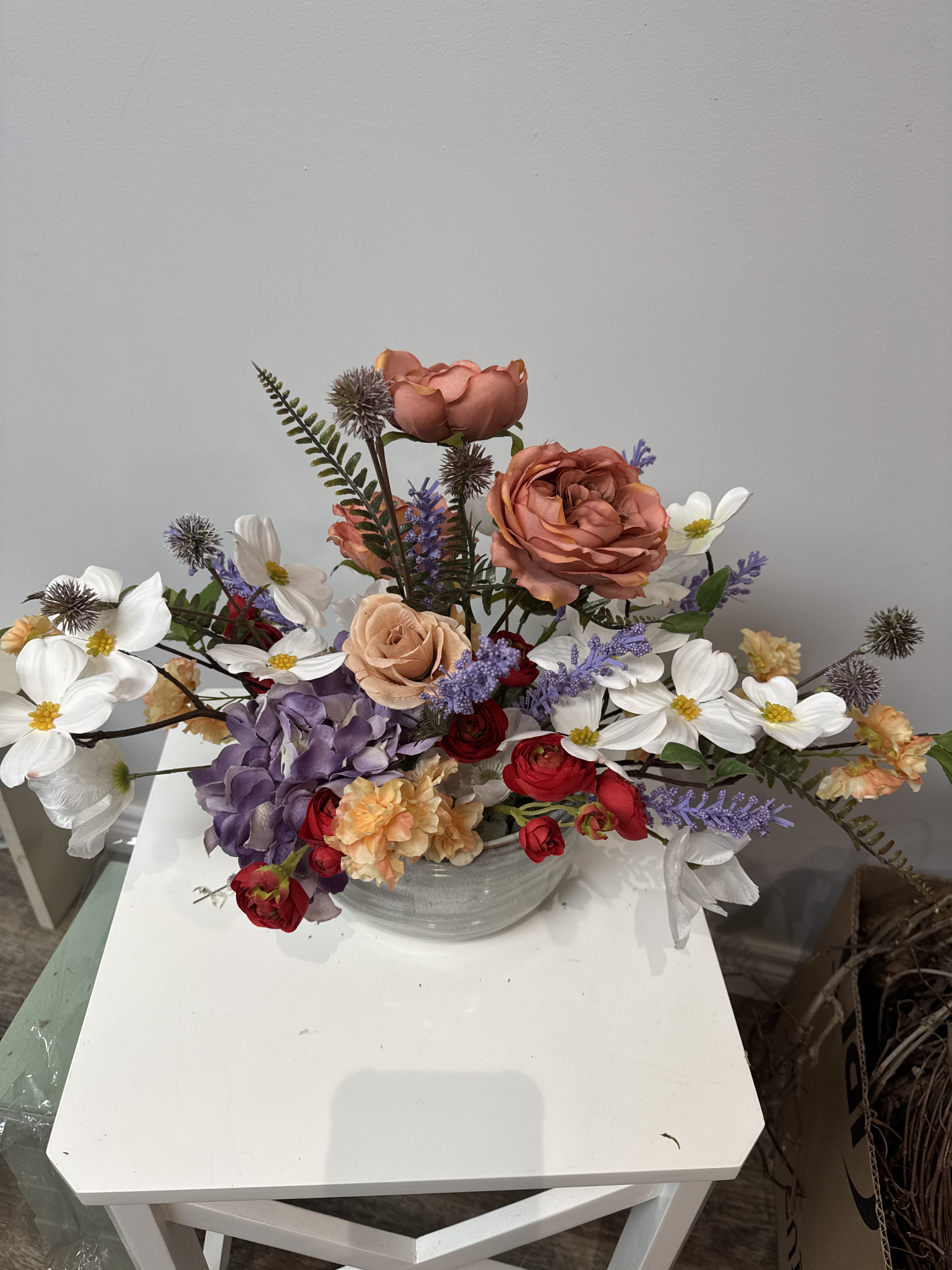 faux flower floral arrangement centre piece