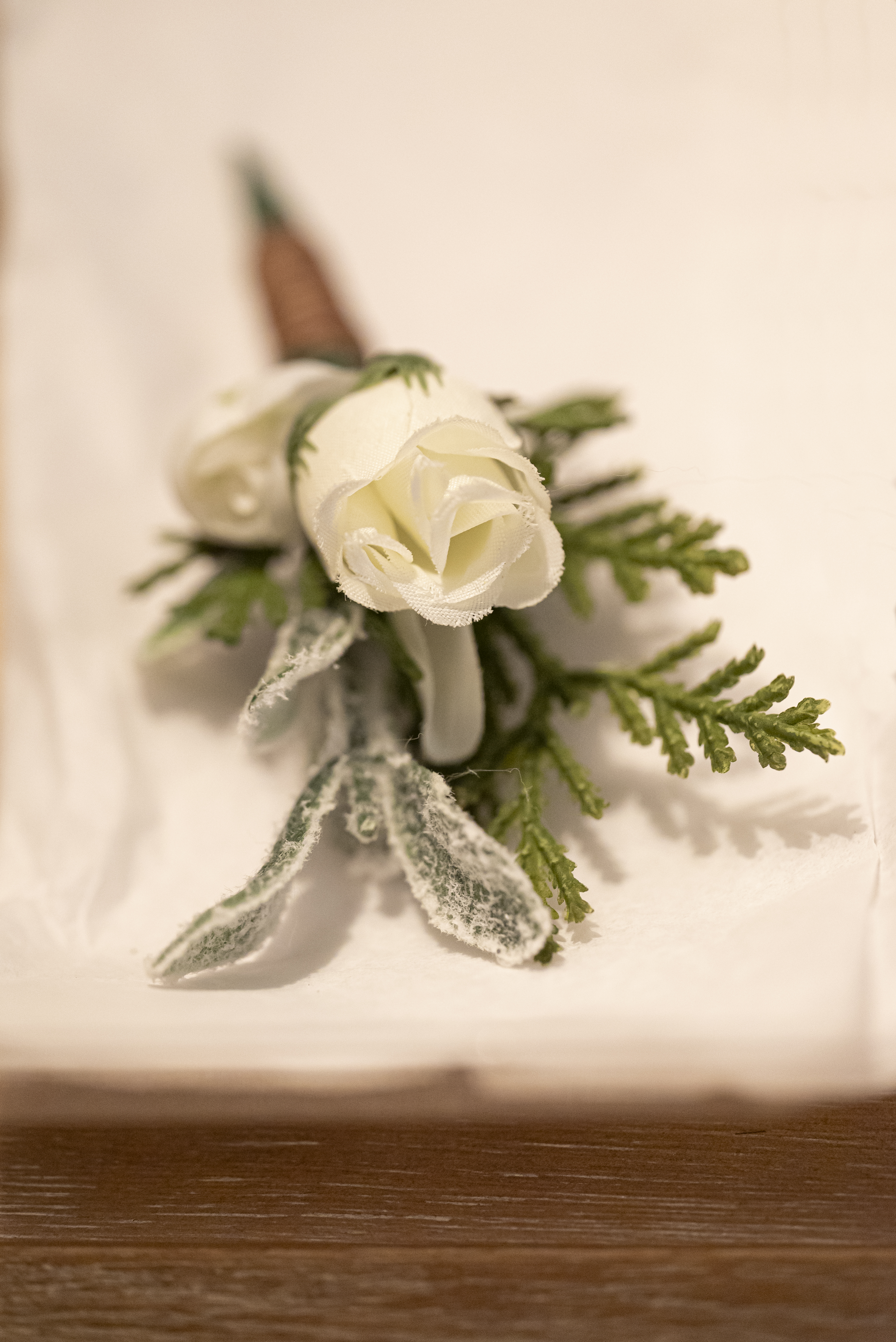 faux flower boutonnière